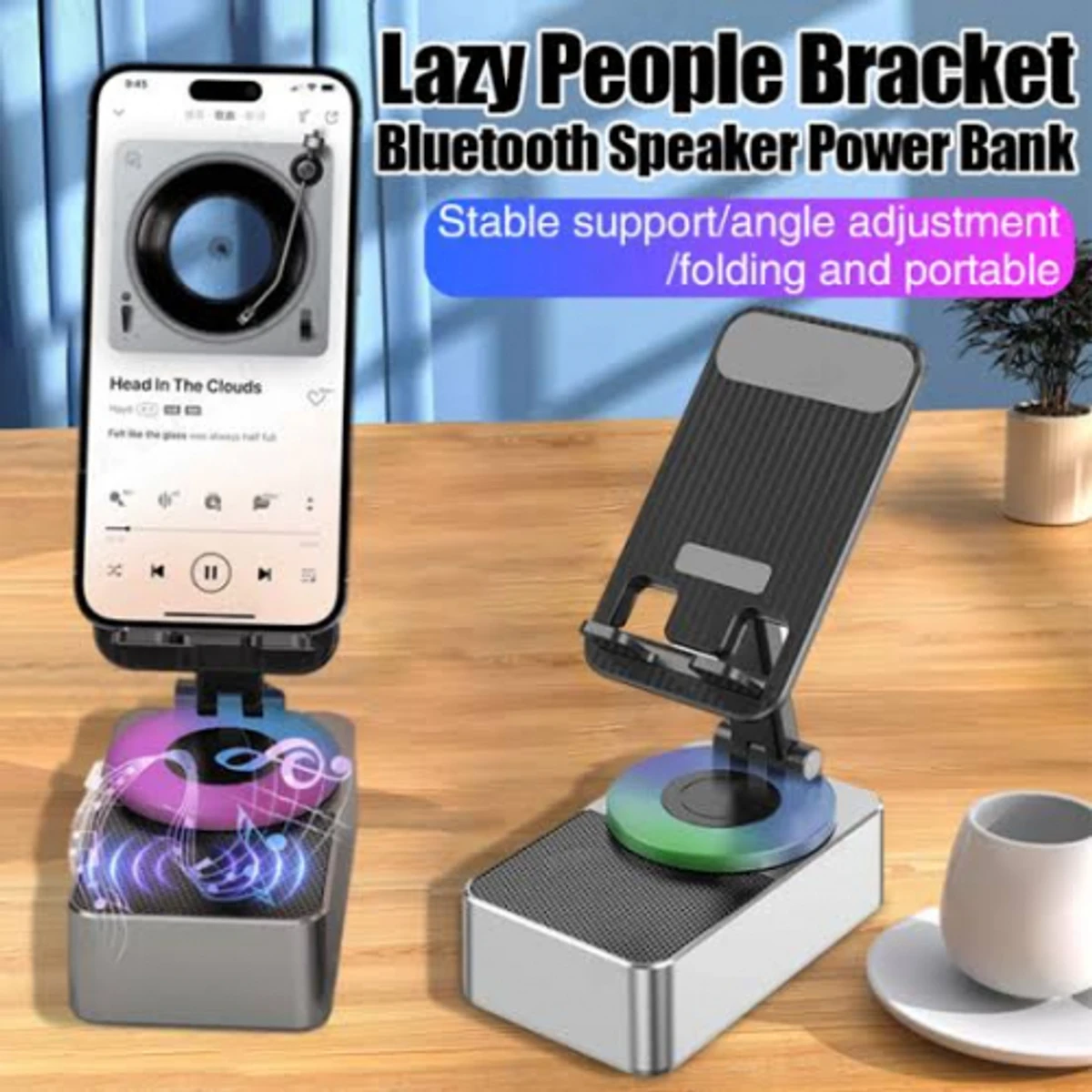 Phone Holder With Power Bank & Music Box